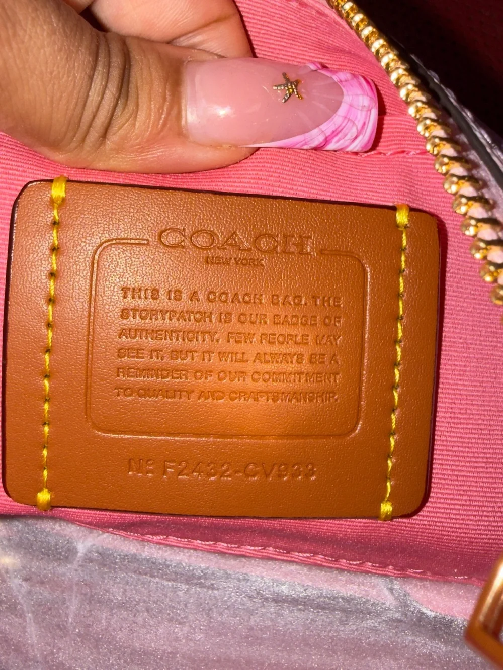 Coach Pink Signature Mini Shoulder Bag with Gold Chain